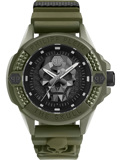 Philipp Plein The $kull Roloi Batarias me Prasino Kaoutsouk Louraki PWUBA0423