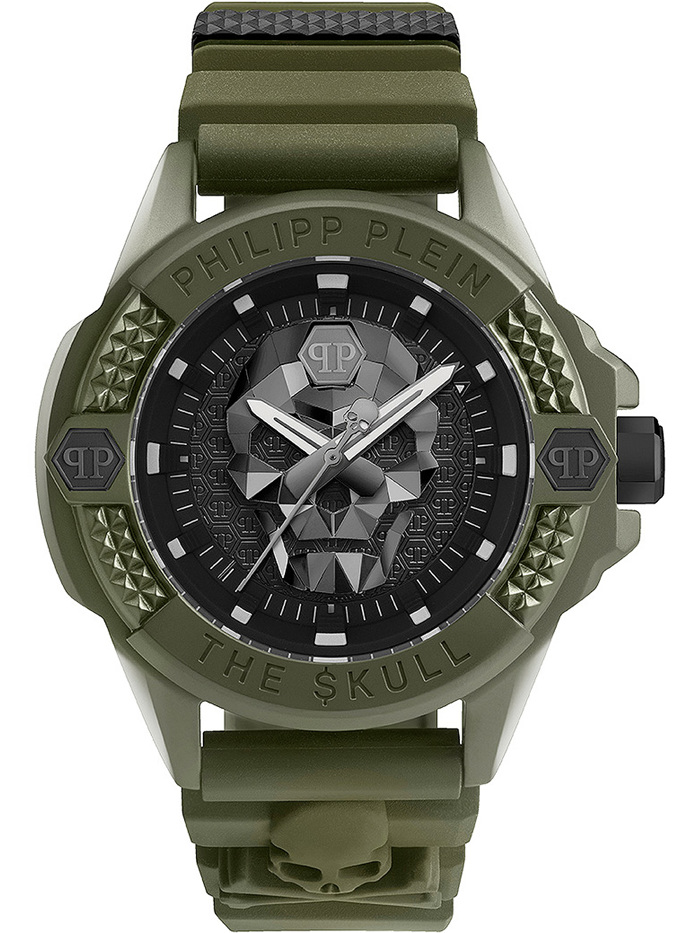 Philipp Plein The $kull Roloi Batarias me Prasino Kaoutsouk Louraki PWUBA0423