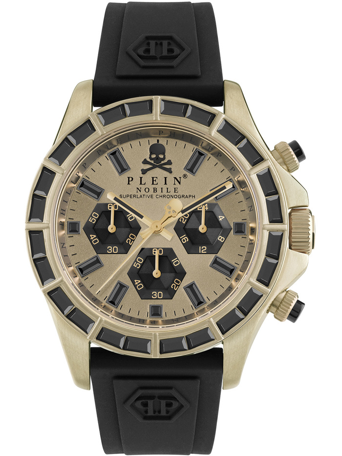 Philipp Plein Street Couture Roloi Xronogafos Batarias me Mavro Kaoutsouk Louraki PWVAA0223