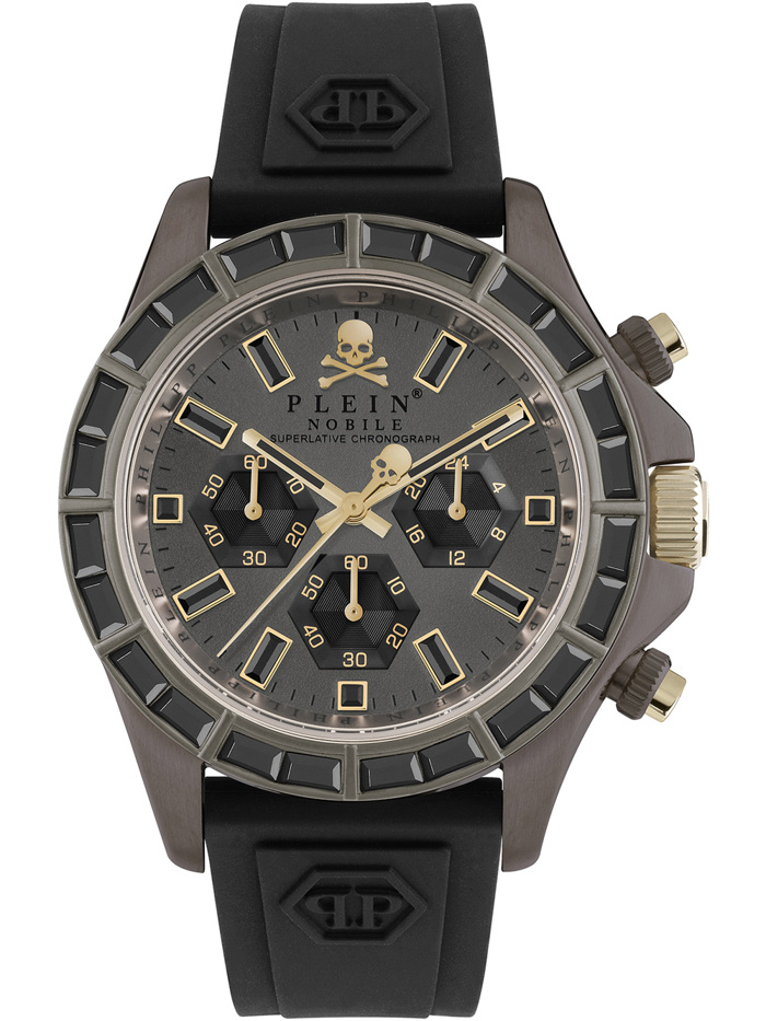 Philipp Plein Street Couture Roloi Xronogafos Batarias me Mavro Kaoutsouk Louraki PWVAA0323
