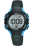 Lorus Psifiako Roloi Batarias me Mavro Kaoutsouk Louraki R2359PX9