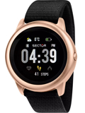 Sector S-01 Smartwatch Epanafortizomenis Batarias me Mavro ufasmatino Louraki R3251157001