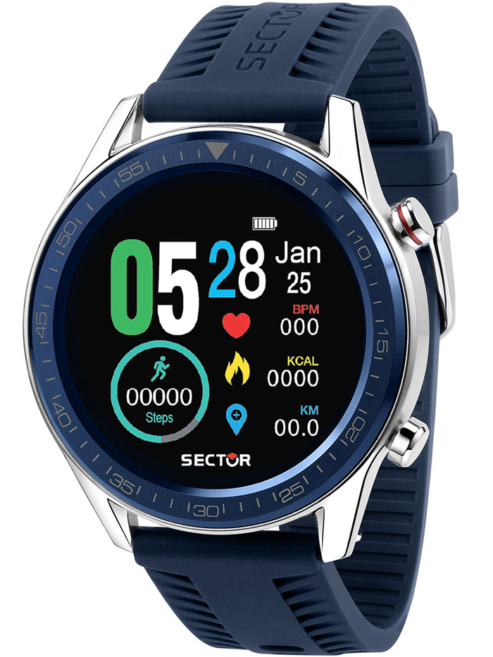 Sector S-02 Smartwatch Epanafortizomenis Batarias me Ble Kaoutsouk Louraki R3251545004