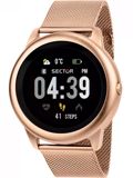 Sector S-01 Smartwatch Epanafortizomenis Batarias me Roz Xruso Metalliko Brasele R3251545501