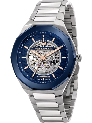 Maserati Stile Ρολόι Αυτόματο με Ασημί Μεταλλικό Μπρασελέ R8823142004