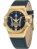 Maserati Potenza Roloi Batarias me Ble Dermatino Louraki R8851108035