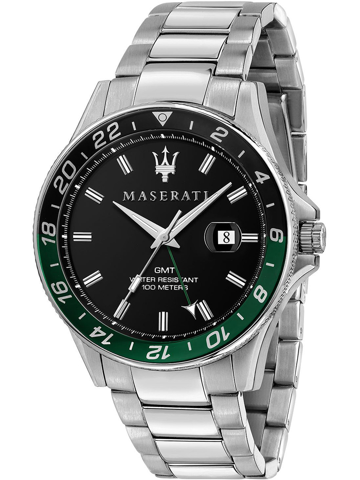 Maserati Sfida GMT Roloi Batarias me Asimi Metalliko Brasele R8853140005