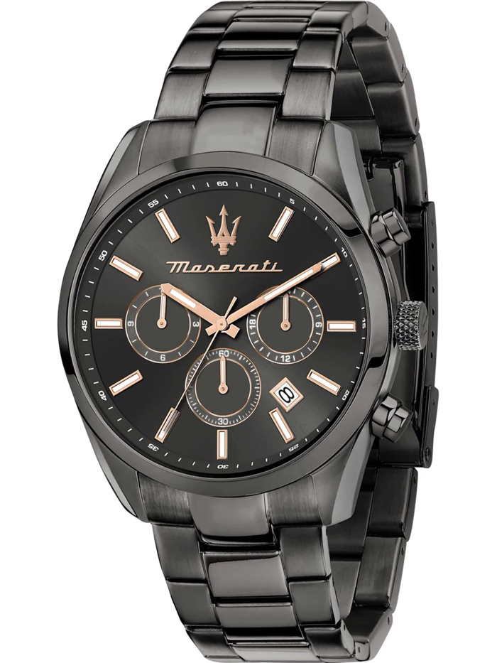 Maserati Attrazione Roloi Batarias me Ggri Metalliko Brasele R8853151001