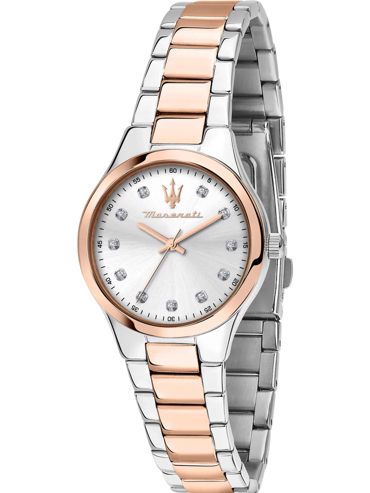 Maserati Attrazione Ρολόι Μπαταρίας με Ροζ Χρυσό / Ασημί Μεταλλικό Μπρασελέ R8853151502