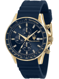 Maserati Sfida Roloi Xronogafos Batarias me Ble Kaoutsouk Louraki R8871640004