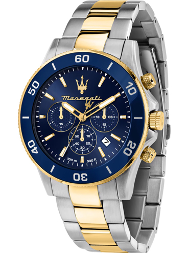 Maserati Competizione Ρολόι Χρονογράφος Μπαταρίας με Χρυσό / Ασημί Μεταλλικό Μπρασελέ R8873600006