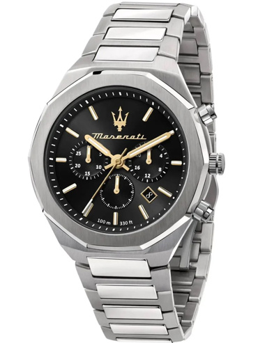 Maserati Stile Ρολόι Χρονογράφος Μπαταρίας με Ασημί Μεταλλικό Μπρασελέ R8873642010