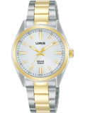 Lorus Solar Roloi Iliakis Energias me Xruso / Asimi Metalliko Brasele RY506AX9
