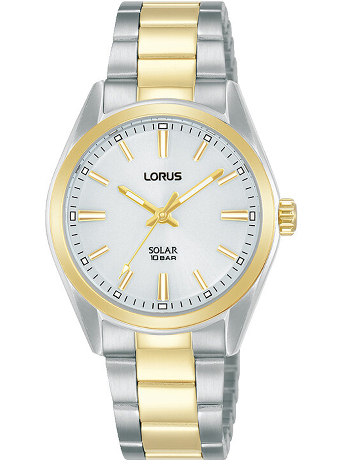 Lorus Solar Roloi Iliakis Energias me Xruso / Asimi Metalliko Brasele RY506AX9