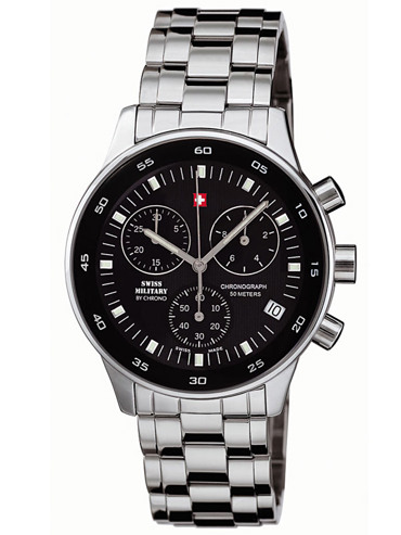 Swiss Military by Chrono Ρολόι Χρονογράφος Μπαταρίας με Ασημί Μεταλλικό Μπρασελέ SM30052.01