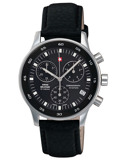 Swiss Military by Chrono Roloi Xronogafos Batarias me Mavro Dermatino Louraki SM30052.03