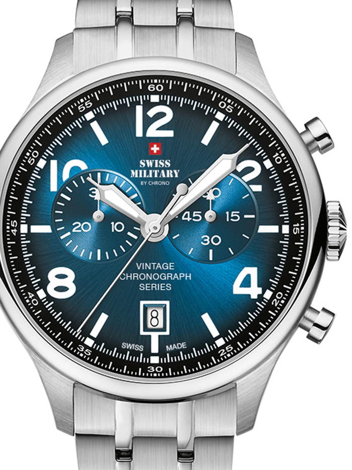 Swiss Military by Chrono Roloi Xronogafos Batarias me Asimi Metalliko Brasele SM30192.03