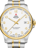 Swiss Military by Chrono Roloi Batarias me Xruso / Asimi Metalliko Brasele SM30200.20