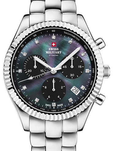 Swiss Military by Chrono Elegant Ρολόι Χρονογράφος Μπαταρίας με Ασημί Μεταλλικό Μπρασελέ SM30207.01