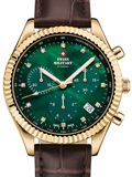 Swiss Military by Chrono Elegant Roloi Xronogafos Batarias me Kafe Dermatino Louraki SM30207.08