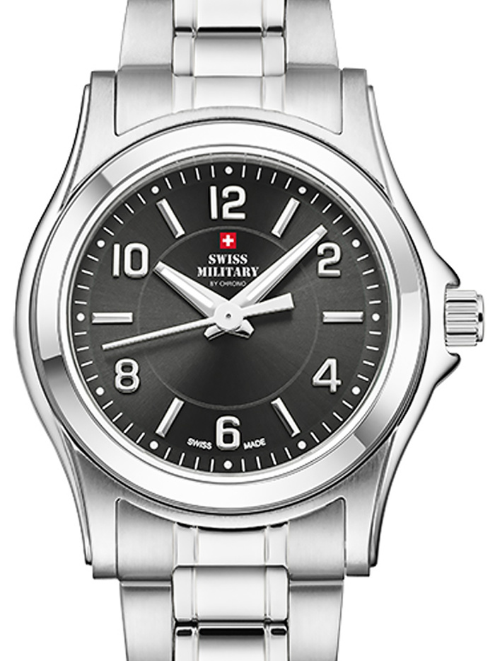 Swiss Military by Chrono Roloi Batarias me Asimi Metalliko Brasele SM34003.21