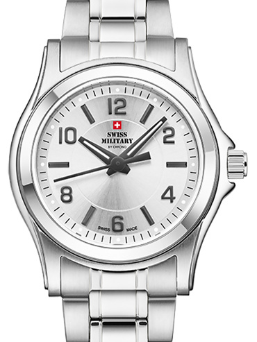 Swiss Military by Chrono Ρολόι Μπαταρίας με Ασημί Μεταλλικό Μπρασελέ SM34003.22