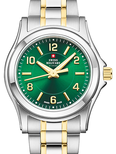 Swiss Military by Chrono Ρολόι Μπαταρίας με Χρυσό / Ασημί Μεταλλικό Μπρασελέ SM34003.28