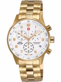 Swiss Military by Chrono Roloi Xronogafos Batarias me Xruso Metalliko Brasele SM34012.03