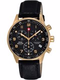 Swiss Military by Chrono Roloi Xronogafos Batarias me Mavro Dermatino Louraki SM34012.10