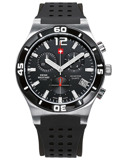 Swiss Military by Chrono Roloi Xronogafos Batarias me Mavro Kaoutsouk Louraki SM34015.05