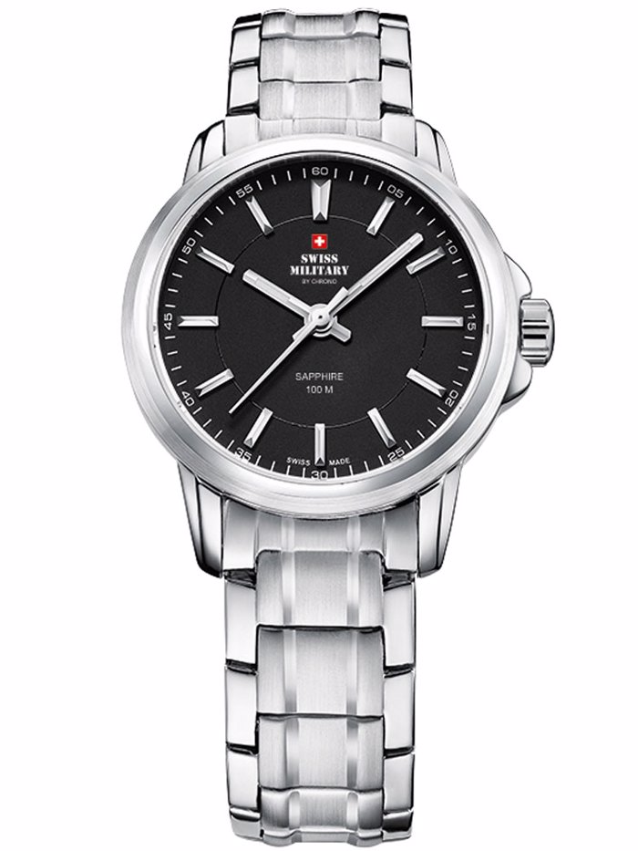 Swiss Military by Chrono Roloi Batarias me Asimi Metalliko Brasele SM34040.01