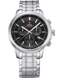 Swiss Military by Chrono Roloi Xronogafos Batarias me Asimi Metalliko Brasele SM34052.01