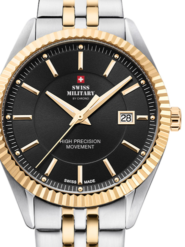 Swiss Military by Chrono Ρολόι Μπαταρίας με Χρυσό / Ασημί Μεταλλικό Μπρασελέ SM34065.04