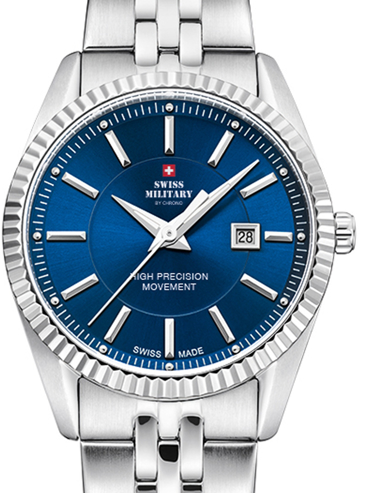 Swiss Military by Chrono Ρολόι Μπαταρίας με Ασημί Μεταλλικό Μπρασελέ SM34066.03