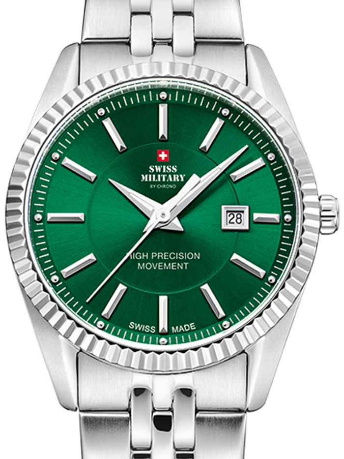 Swiss Military by Chrono Roloi Batarias me Asimi Metalliko Brasele SM34066.08