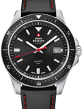 Swiss Military by Chrono Roloi Batarias me Mavro / Kokkino Dermatino Louraki SM34082.04