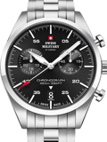 Swiss Military by Chrono Roloi Xronogafos Batarias me Asimi Metalliko Brasele SM34090.01