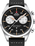 Swiss Military by Chrono Roloi Xronogafos Batarias me Mavro Dermatino Louraki SM34090.03