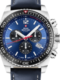 Swiss Military by Chrono Sport Roloi Xronogafos Batarias me Ble Dermatino Louraki SM34093.04