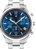 Swiss Military by Chrono Roloi Xronogafos Batarias me Asimi Metalliko Brasele SM34097.03