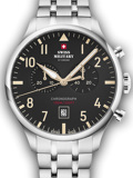 Swiss Military by Chrono Vintage Roloi Xronogafos Batarias me Asimi Metalliko Brasele SM34098.04