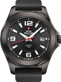Swiss Military by Chrono Roloi Batarias me Mavro Kaoutsouk Louraki SM34099.03