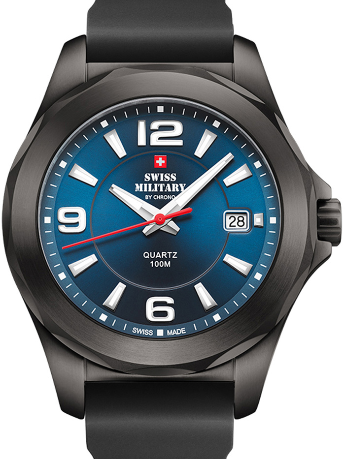 Swiss Military by Chrono Roloi Batarias me Ble Kaoutsouk Louraki SM34099.04