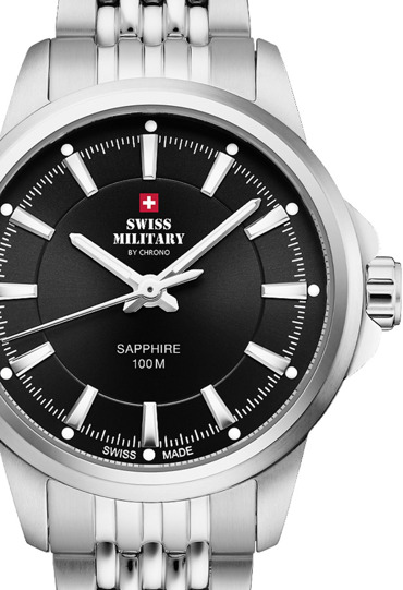 Swiss Military by Chrono Classic Ρολόι Μπαταρίας με Ασημί Μεταλλικό Μπρασελέ SM34105.01