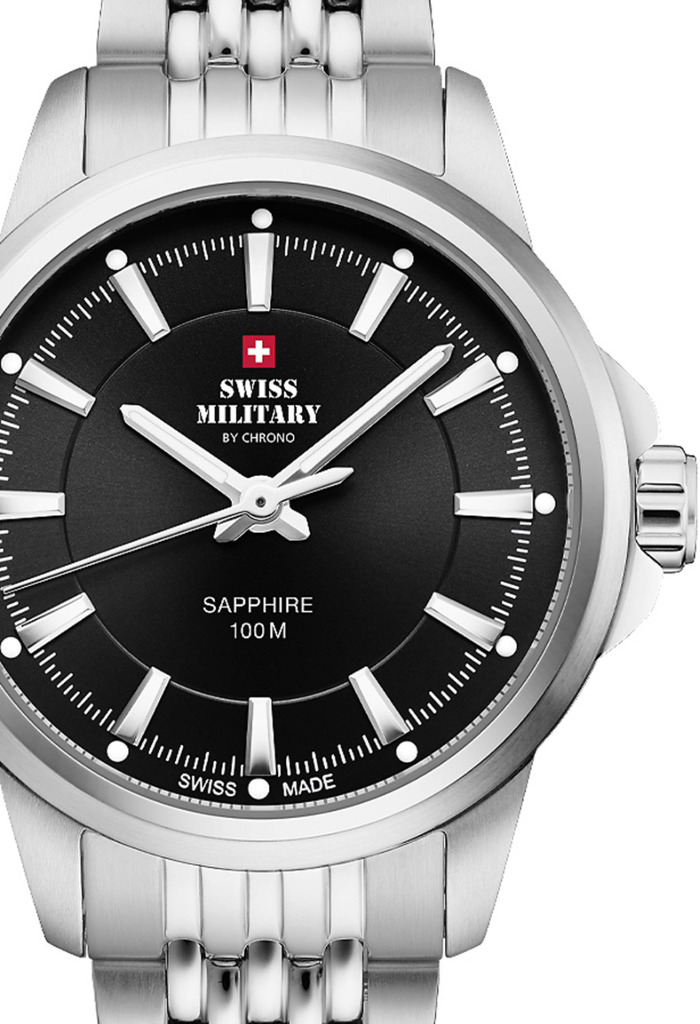 Swiss Military by Chrono Classic Roloi Batarias me Asimi Metalliko Brasele SM34105.01