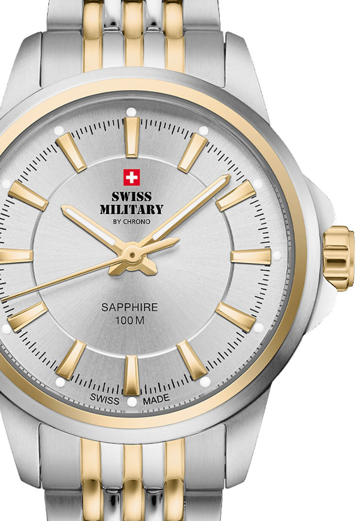 Swiss Military by Chrono Classic Roloi Batarias me Xruso / Asimi Metalliko Brasele SM34105.04