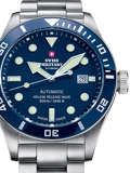 Swiss Military by Chrono Roloi Aftomato me Asimi Metalliko Brasele SMA34075.02