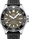 Swiss Military by Chrono Diver Roloi Aftomato me Mavro Kaoutsouk Louraki SMA34092.08
