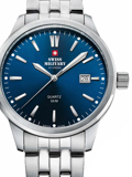 Swiss Military by Chrono Roloi Batarias me Asimi Metalliko Brasele SMP36009.03