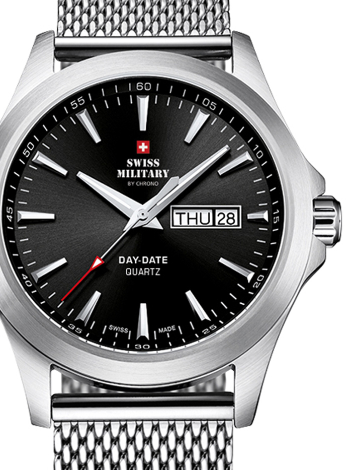 Swiss Military by Chrono Roloi Batarias me Asimi Metalliko Brasele SMP36040.01